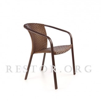 Плетёный стул Restor Кафе-Блюз М, техноротанг, искусственный ротанг, всесезонная мебель, для сада, дома, дачи, сауны, бани....